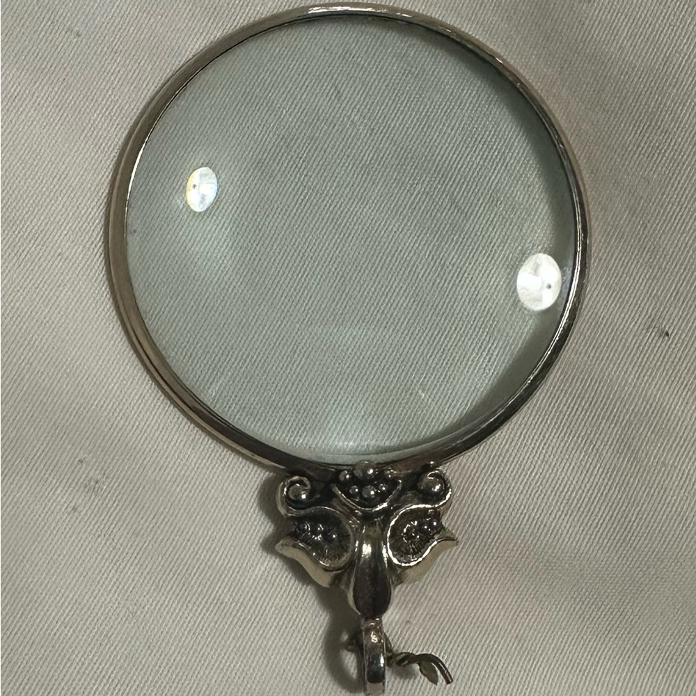 Ornate Silver Magnifying Glass Pendant